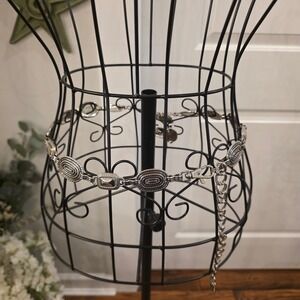 Vintage Silver Tone Concho Chain Belt‎ Western Boho Cowgirl Festival OS